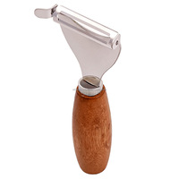 Premium houten handgreep groente- en fruit schilset - 3-delige set van roestvrij staal met ergonomische gebogen handgreep