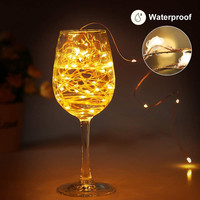 Guirlande d'extérieur imperméable à lumière 100led, féerique, pour jardin, mariage, noël, fête et décoration, fonctionnement à piles, blanc chaud
