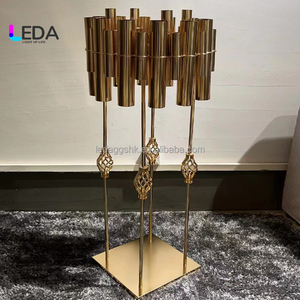 LEDA Nouvelle Tendance Centre de Table de Luxe Support à Fleurs en Métal Doré pour Mariage - Product Image 2