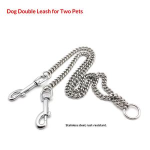 Набор двойных поводков для собак из нержавеющей стали класса люкс, прочный, с защитой от спутывания, для выгула двух собак - Product Image 6