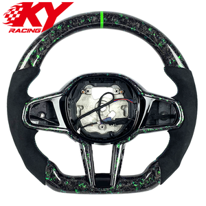 Volante personalizado de fibra de carbono forjada verde con cuero para BMW G20 G21 G22 G30 G31 G38 G80 G82 G87 M340i M440i X3 X5 X5M - Product Image 1