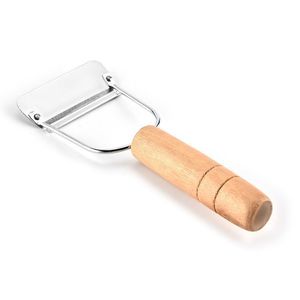 Éplucheur manuel en acier inoxydable avec manche en bois pour fruits et légumes - Product Image 1