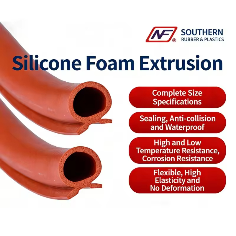 Custom High Temperature Foamed Silicone Sealing Strips with Cutting Processing Service