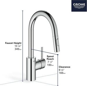 Robinet de <span class=keywords><strong>cuisine</strong></span> avec douchette extractible. 1,75 GPM, Supersteel (acier inoxydable) - Product Image 1