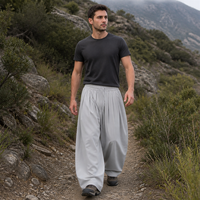 Pantalon d'été pour homme, coupe ample, jambe large, avec cordon de serrage, extensible, grandes tailles M-8XL, OEM
