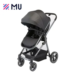 Atacado De Luxo Personalizado Dobrável Alumínio Baby Pram Leve Avião De Viagem 3 em 1 Carrinho De Bebê com Assento De Carro