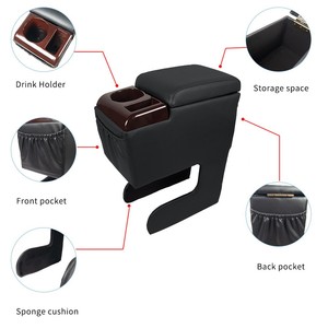 Reposabrazos Universal para Auto de Gran Capacidad, sin Perforaciones, con Caja de Almacenamiento Central, Plástico AC-457, Venta al Por Mayor de Fábrica, Ajuste Estándar - Product Image 1