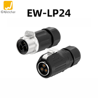 Conector Circular Impermeable E-Weichat LP24 IP67, Tipo Soldadura, 2, 3, 4, 10, 12, 19, 24 Pines, Enchufe Industrial Macho y Hembra
