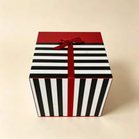 Boîte magnétique noire, emballage avec ruban décoratif, boîtes cadeaux, emballage de luxe, boîte cadeau magnétique personnalisée avec logo