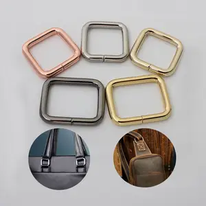 25mm 1 Inch Thick Metal Welded Purse Hardware Rectangular Square Shape Belt Rings Loop Rectangle Buckles For Handbags Straps