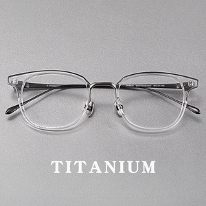 Z <span class=keywords><strong>Yong</strong></span> Zhang Zhilin <span class=keywords><strong>Jing</strong></span> Boran Fei Ke Lunettes de vue rétro japonaises vintage ultra-légères en titane pur pour femmes, monture complète, avec prescription AC - Product Image 4