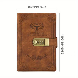 A5厚さのレトロな日記ステノパッドロック付きMAD34クリエイティブジャーナルブック学生のための安全でプライベートなメモ-経験をする - Product Image 2