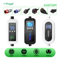 E-mingze Cargador portátil 7KW 32A Caja de carga EVSE monofásica Cargador rápido Cargador eléctrico