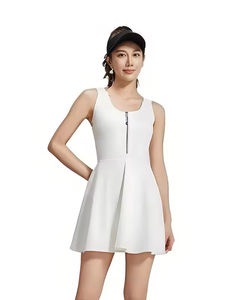 ชุดเทนนิสสั้นสำหรับผู้หญิง พิมพ์ลายดิจิทัล ผ้าสแปนเด็กซ์/โพลีเอสเตอร์ ซับเหงื่อ แห้งเร็ว พร้อมปักโลโก้ด้านหน้า เหมาะสำหรับวิ่งออกกำลังกายกลางแจ้ง - Product Image 3