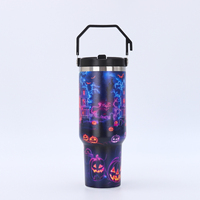 Gobelet isotherme 3D imprimé Halloween 40oz en acier inoxydable 304, grande capacité, avec poignée, best-seller