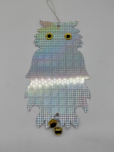 อุปกรณ์ทำสวน <span class=keywords><strong>แผ่น</strong></span>ไล่นกทรง<span class=keywords><strong>นก</strong></span>ฮูก สีสันสดใส ปีกกว้าง พร้อมกระดิ่ง - Product Image 3