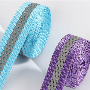 Factory Direct Supply Polyester <b>Webbing</b> 1.2 cm 1.5 cm Reflective Straps 5 Reflective Lines <b>Webbing</b> for Pet Leash Shoes Hat - Product Image 1