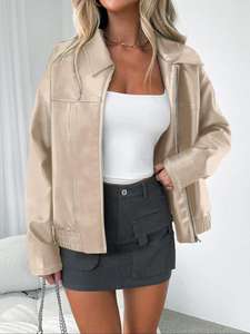 Manteau <span class=keywords><strong>court</strong></span> décontracté unisexe L5043 de nouvelle génération, personnalisé pour l'export, couleur unie avec fermeture éclair sur les épaules en modal - Product Image 4