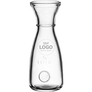 Carafe à jus en verre 1 litre, logo personnalisé - Product Image 1