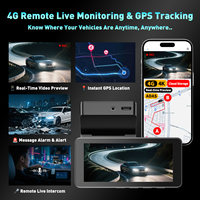 Caméra embarquée 4G double objectif ADAS GPS avant/arrière avec plateforme de gestion de flotte WIFI, surveillance en direct et suivi pour camions, taxis et voitures