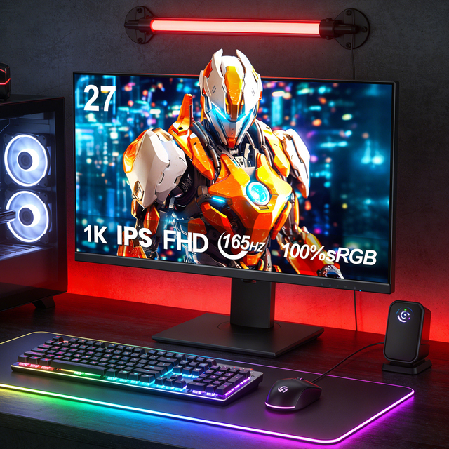 Monitor 27 Inch FHD 1K 180Hz Gaming Pc,100%sRGB IPS Panel Lcd Screen,Customized LOGO and Packing,Frameless Design with HD DP USB