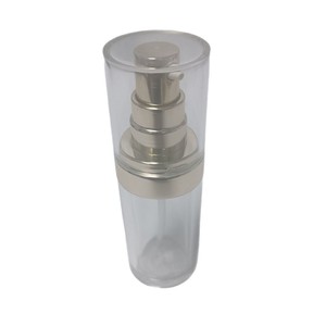 Flacon cosmétique en acrylique Bogun 30 ml transparent avec tête de pompe dorée - Product Image 3