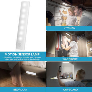 Luz con Sensor de Movimiento para Debajo del Gabinete, Luz LED Interior Ultrafina para Armario, Funciona con Batería Recargable, Luz Nocturna Adhesiva - Product Image 5
