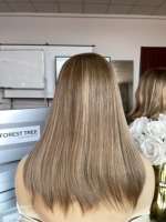 Perruque Lace Top en Cheveux Humains Remy, Super Légèrement Dégradée, Raie au Milieu, Cheveux Non Traités pour Femmes Blanches – Meilleure Vente