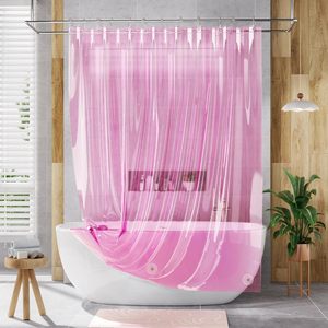 Forro de cortina de ducha transparente rosa de 72x72 pulgadas Forro de cortina de ducha Peva Premium con ojales a prueba de herrumbre y 3 imanes - Product Image 1
