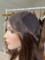 Cuticule de qualité supérieure alignée cheveux européens brun chocolat avec des tons chauds Luxe HD Lace Top perruque nœuds réalistes pour les femmes perte de cheveux