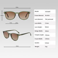 Lunettes de soleil rondes surdimensionnées tendance pour femmes et hommes, protection UV400, monture en acétate haut de gamme, verres polarisés, logo personnalisé, faible MOQ, vente en gros