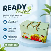 Emballage de fruits, boîte en carton ondulé colorée, boîte d'emballage avec corde de levage, boîte en carton écologique, emballage personnalisé express