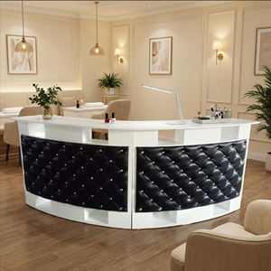 <span class=keywords><strong>Table</strong></span> de <span class=keywords><strong>manucure</strong></span> de luxe noir et blanc pour salon de beauté avec grand rangement - Product Image 1