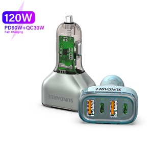 Pd60w 120W Nhanh Chóng Xe Sạ<span class=keywords><strong>c</strong></span> 4 <span class=keywords><strong>C</strong></span>ổng Kép USB Kép Loại <span class=keywords><strong>C</strong></span> QC 3.0 Xe Sạ<span class=keywords><strong>c</strong></span> Adapter Điện Thoại Di Động Điện Thoại Di Động Sạ<span class=keywords><strong>c</strong></span> Nhanh - Product Image 4