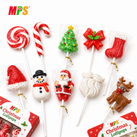 Logo personnalisé Cadeau des Fêtes Vente en gros d'usine de Noël Bonbons durs à saveur fruitée Coiffure Lollipop