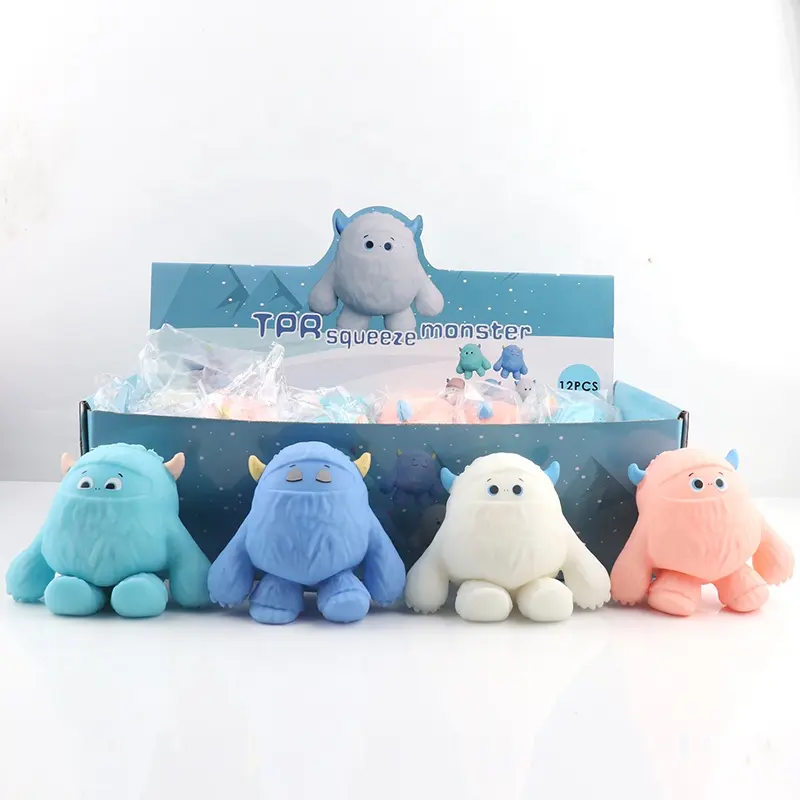 Factory Wholesale TPR Cute Squeeze Monster Halloween Squeeze Toy, Snow Monster Soft Squishy Toy for Stress relief