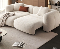 Canapé-lit électrique fonctionnel de style minimaliste, canapé électrique à dossier rabattable, canapé moelleux avec tissu chenille importé de Belgique