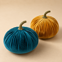 Décorations de citrouille 3D faites à la main en velours doux, personnalisées et très vendues, pour la décoration de table de Thanksgiving, de la récolte, de l'automne et d'Halloween à la maison