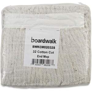 Boardwalk BWKCM02032S <b>Microfiber</b> <b>Mop</b> Head #32 Cut-End Cotton White-12/ Carton Spinning <b>Mop</b> Pad Cloth Material - Product Image 1