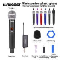 Microphone sans fil dynamique UHF universel pour chant, professionnel, 2 canaux, conférence, réduction de bruit, portable, en plastique, pour la voix