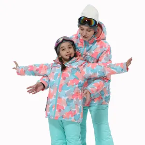 Outdoor ski jacken anzüge familie aussehen tops qualität outdoor-sportbekleidung funktionale wasserdicht eltern-kind kleidung