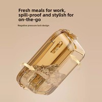 Contenants alimentaires en verre ambré à 2 compartiments avec couvercles, boîtes repas pour adultes avec séparateurs