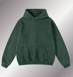 เสื้อมีฮู้ดผ้าซักเปิดไหล่สำหรับผู้ชายเสื้อมีฮู้ดปักลาย - Product Image 1