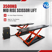 Double Win Factory - Pont élévateur à ciseaux sur mesure 3500 kg, hauteur de levage minimale 110 mm, hauteur totale 1200 mm, pour réparation automobile