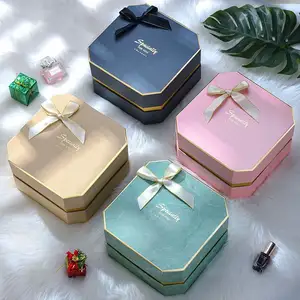 Embalagem de papel ecológica personalizada para presente, batom, perfume, caixa vazia para o Dia dos Namorados, caixa de presente octógono