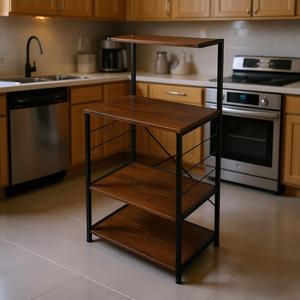 Estante de Cocina de Madera de Color Vintage de 4 Niveles, Estante de Almacenamiento Independiente - Product Image 2