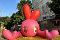Ballon gonflable géant personnalisé BOYI en forme de lapin de dessin animé, en PVC imperméable, pour la promotion des centres commerciaux et la décoration des fêtes