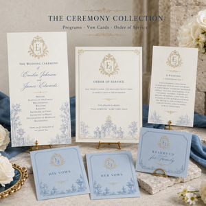 Suite d'invitations <span class=keywords><strong>de</strong></span> mariage baroque personnalisée et ornée, cadre doré avec accents bleus, cartes RSVP assorties, cartes <span class=keywords><strong>de</strong></span> détails et cartes « Save the Date » - Product Image 6