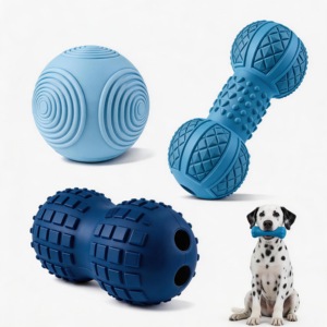Custom Durable Rubber Chew Toys for Dogs Medium Size Solid Color Interactive Play Balls and <b>Dumbbell</b> Shape Design - Product Image 1