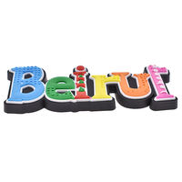 Aimant de réfrigérateur magnétique flexible et écologique, forme irrégulière, souvenirs personnalisés de Beyrouth, Liban, impression 3D, pour dropshipping